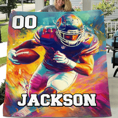 “Glory Canvas” - Personalized Customized Oil Painting Style Rugby Blanket - Personalized Gifts For Rugby Fans - OLESA