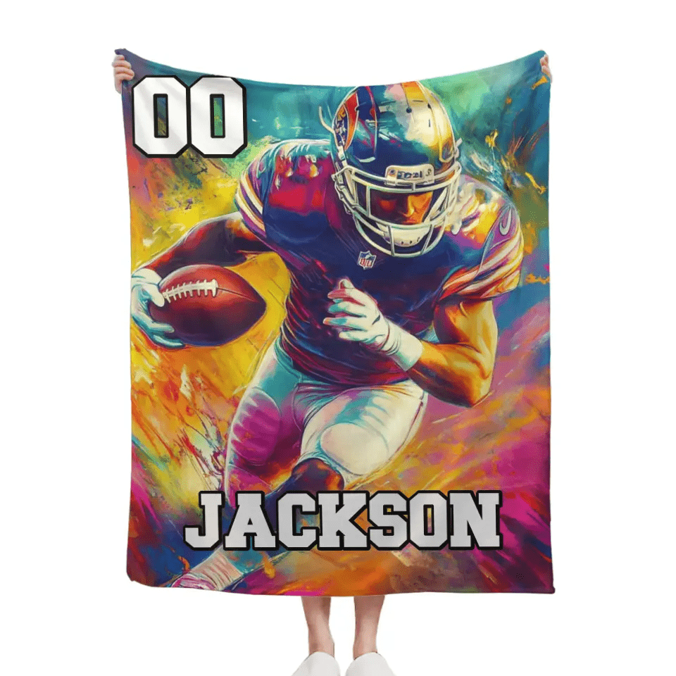 “Glory Canvas” - Personalized Customized Oil Painting Style Rugby Blanket - Personalized Gifts For Rugby Fans - OLESA