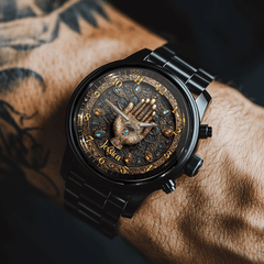 Gold Agate Customized Watch - Personalized Name - Demonstrate Noble - OLESA