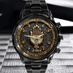 Gold Agate Customized Watch - Personalized Name - Demonstrate Noble - OLESA