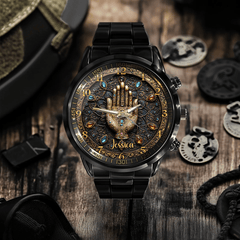 Gold Agate Customized Watch - Personalized Name - Demonstrate Noble - OLESA