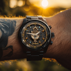 Gold Agate Customized Watch - Personalized Name - Demonstrate Noble - OLESA