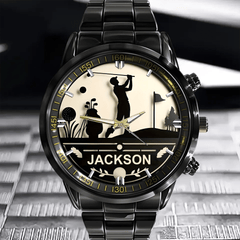 Golfer Themed Watch - Personalized Name - OLESA