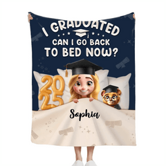 Graduated Can I Go Back To Bed Now - Personalized Blanket - OLESA
