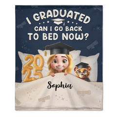 Graduated Can I Go Back To Bed Now - Personalized Blanket - OLESA