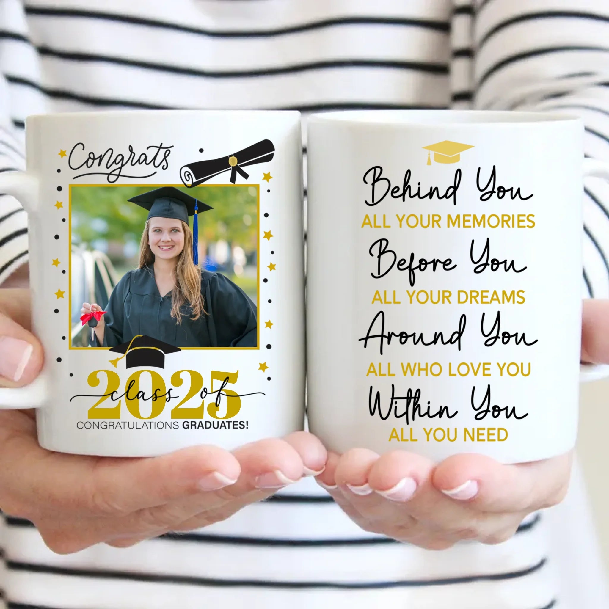 Graduation Behind You All Your Memories - Personalized Photo Mug - OLESA
