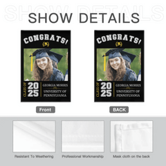 Graduation Celebration - Graduation Gift - Personalized Custom Photo Flag - OLESA