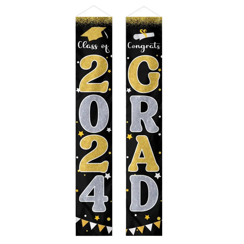 Graduation Decorations 2024 GRAD Flash Banner Porch Door Sign - OLESA