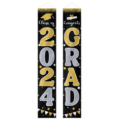 Graduation Decorations 2024 GRAD Flash Banner Porch Door Sign - OLESA