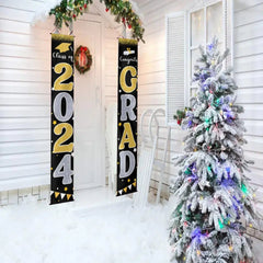 Graduation Decorations 2024 GRAD Flash Banner Porch Door Sign - OLESA