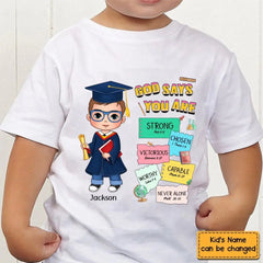Graduation God Says I Am Kid T Shirt - OLESA