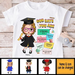 Graduation God Says I Am Kid T Shirt - OLESA