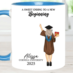 Graduation Mug A Sweet Ending To A New Beginning - Personalized Mug - OLESA
