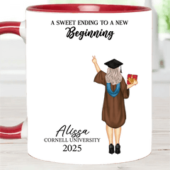 Graduation Mug A Sweet Ending To A New Beginning - Personalized Mug - OLESA