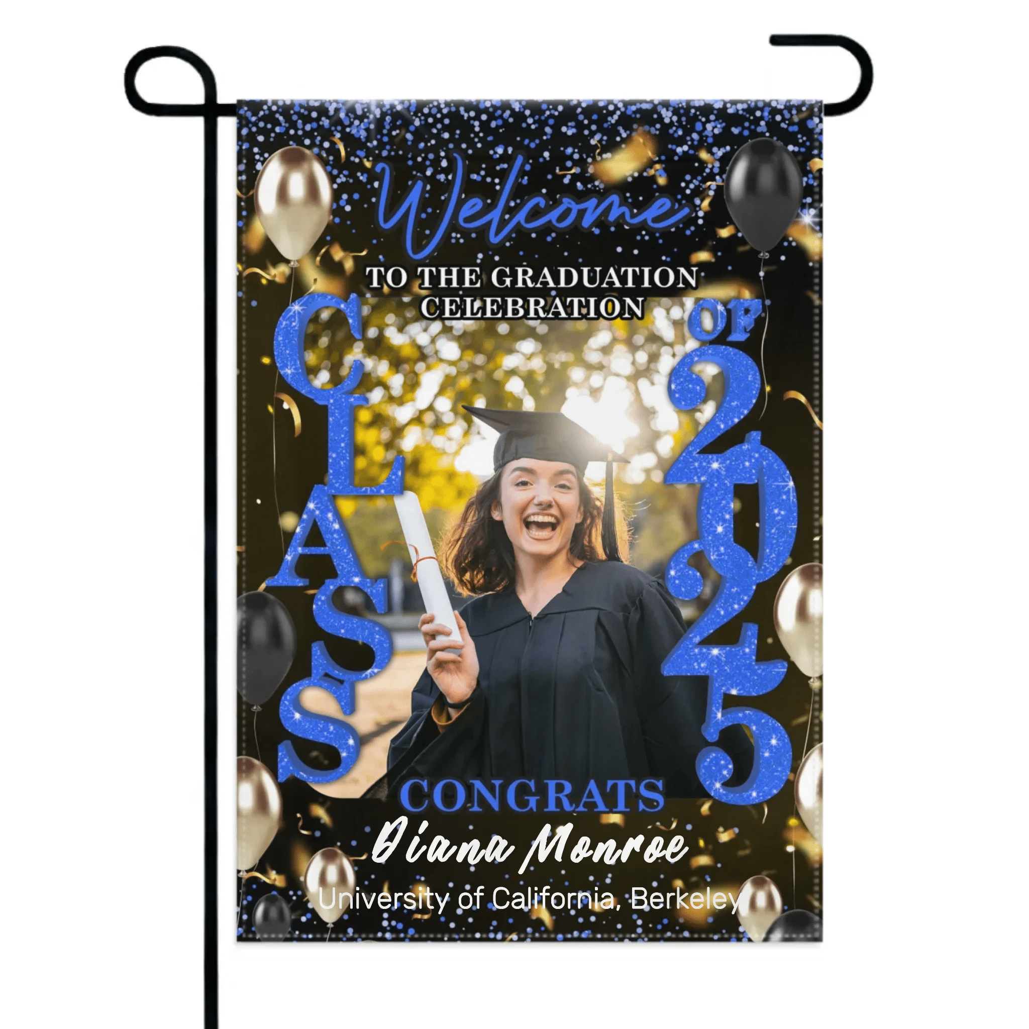 Graduation Welcome Flag – Custom Grad Party Decor – Celebrate Our Grads - OLESA