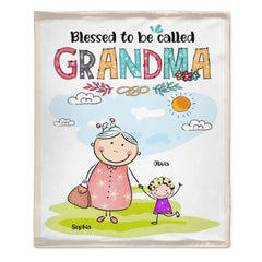 Grandma's Custom Blanket - Personalized title nicknames, names, and cartoon characters in a cozy blanket - A Gift For Grandma,Children,Family - OLESA