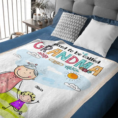 Grandma's Custom Blanket - Personalized title nicknames, names, and cartoon characters in a cozy blanket - A Gift For Grandma,Children,Family - OLESA