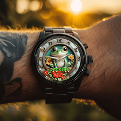🐸Green Frog Symbolizing Good Luck - Customized Watch With Name - A Gift For The Lucky One - OLESA