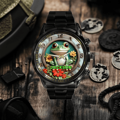 🐸Green Frog Symbolizing Good Luck - Customized Watch With Name - A Gift For The Lucky One - OLESA