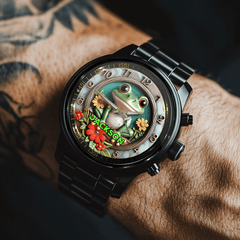 🐸Green Frog Symbolizing Good Luck - Customized Watch With Name - A Gift For The Lucky One - OLESA
