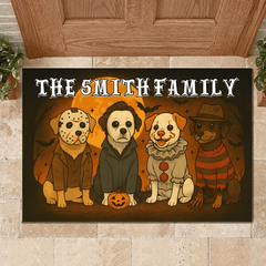 Halloween Dog Customized Door Mat - Personalized Title - Halloween Gifts - OLESA