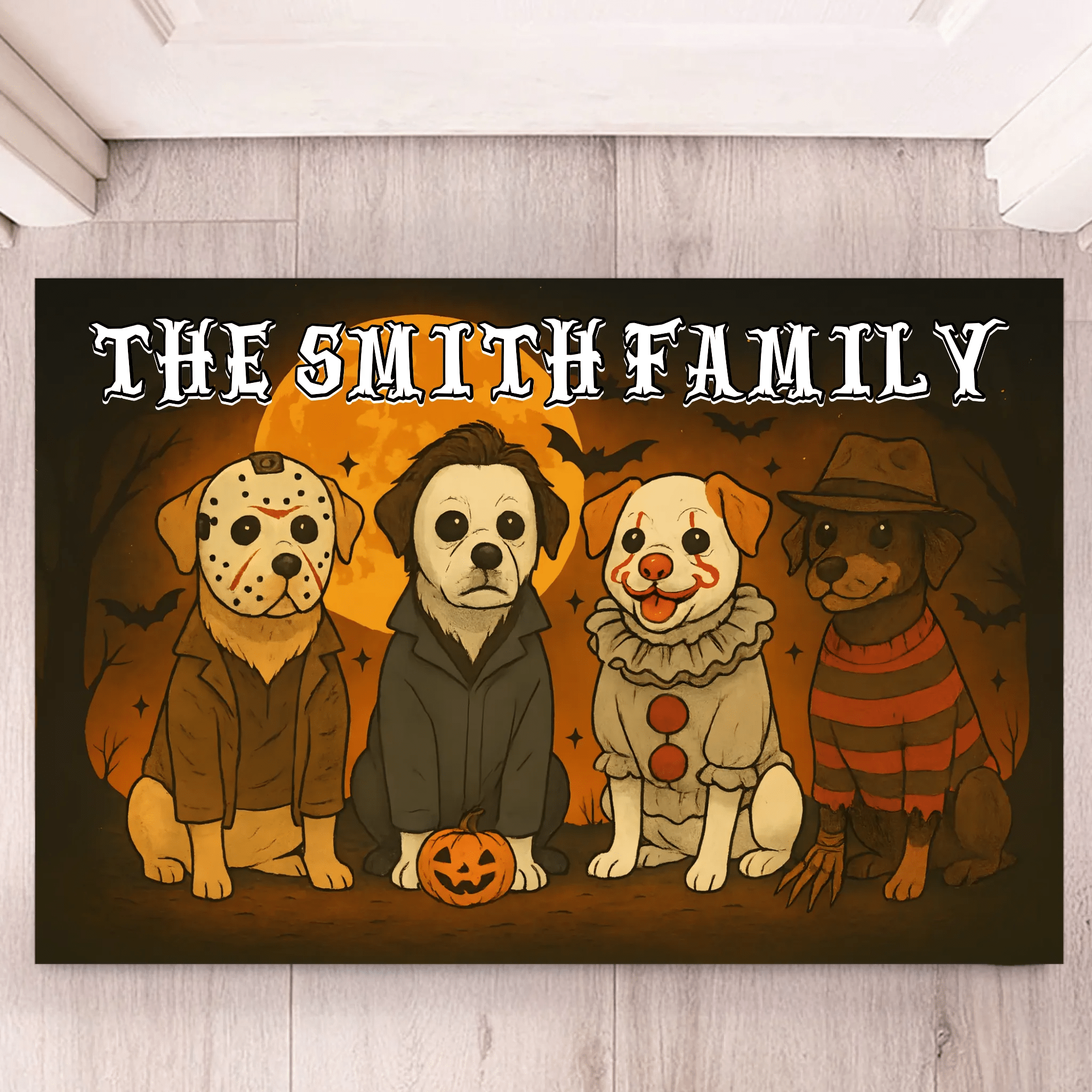 Halloween Dog Customized Door Mat - Personalized Title - Halloween Gifts - OLESA