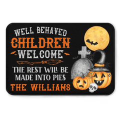 Halloween - Well Behaved Children Welcome - Personalized Decorative Mat - OLESA