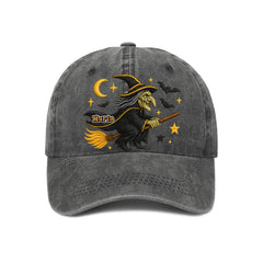 Halloween Witch Print Customized Cap - Personalized Name Baseball Cap - OLESA