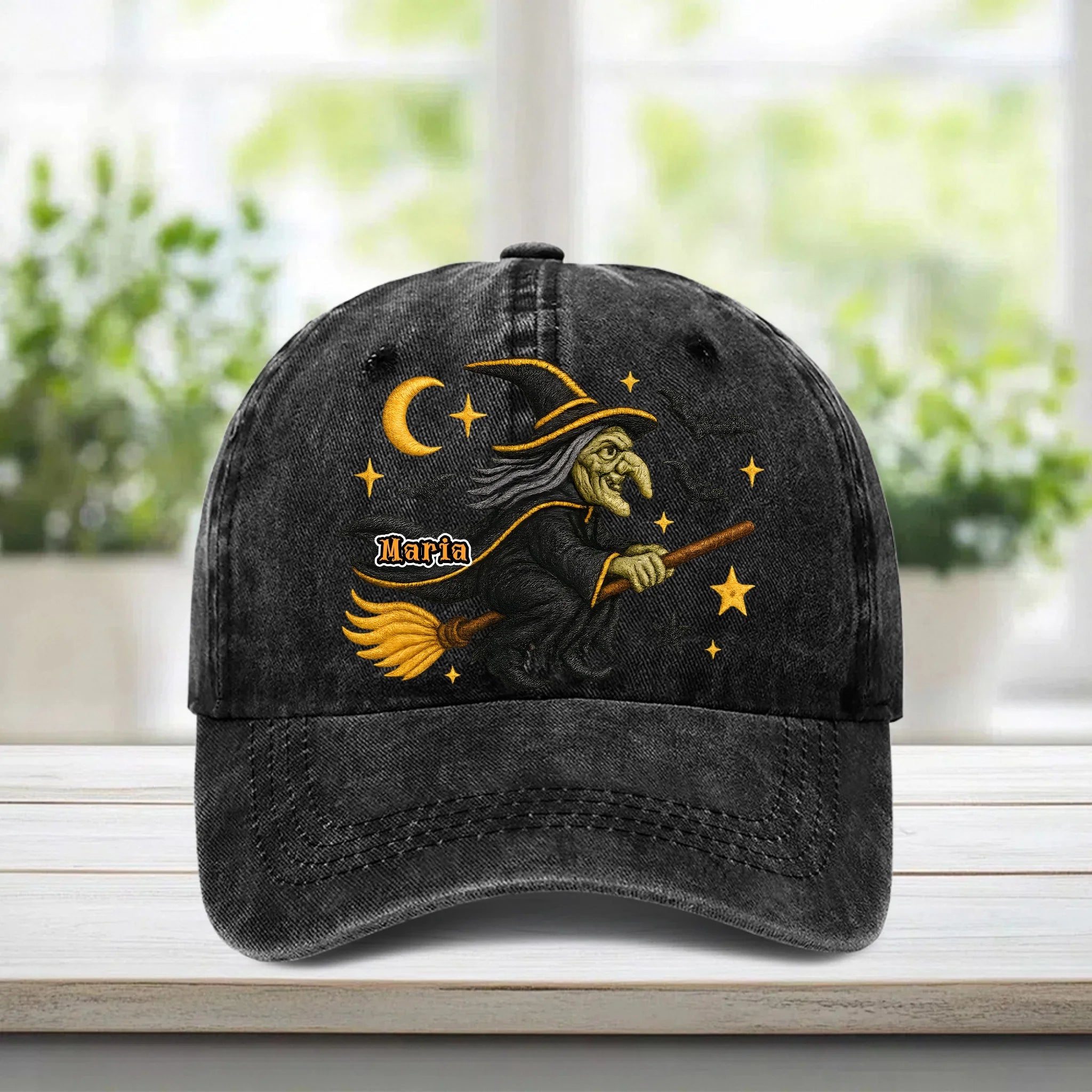 Halloween Witch Print Customized Cap - Personalized Name Baseball Cap - OLESA