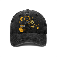 Halloween Witch Print Customized Cap - Personalized Name Baseball Cap - OLESA