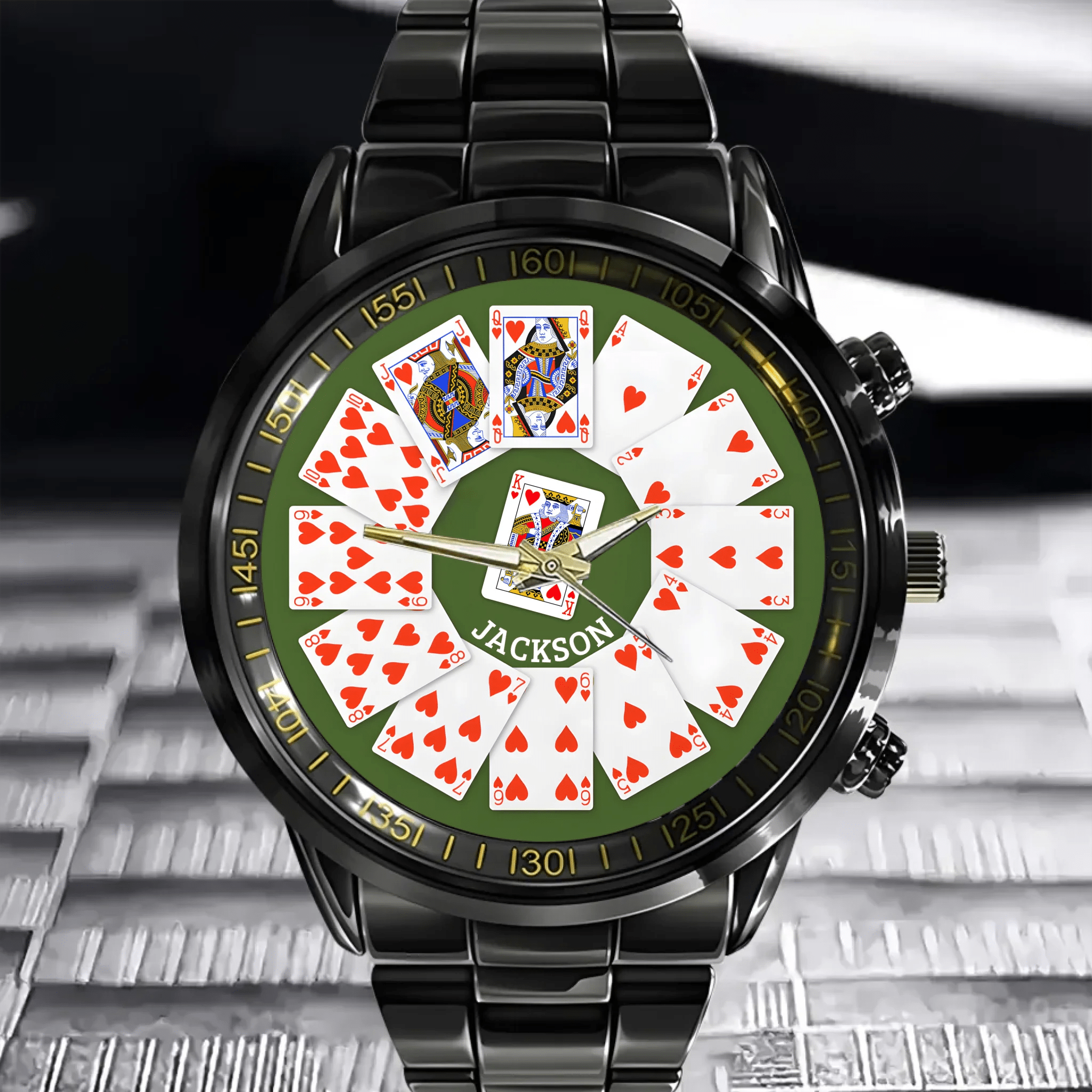 Hearts Suit Playing Card - Personalized Watch - OLESA