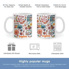Hippie Soul - Personalized Hippie Accent Mug - Gifts for Friends and Family - OLESA