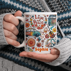 Hippie Soul - Personalized Hippie Accent Mug - Gifts for Friends and Family - OLESA