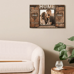 Home is where the heart is - Personalized Custom Pictures of Flag Canvas - Gifts for Couples, Husbands and Wives - OLESA