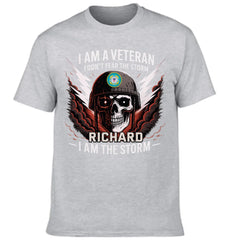 I Am The Storm - Personalized Name And Flag Clothing - Gifts For Veteran - OLESA