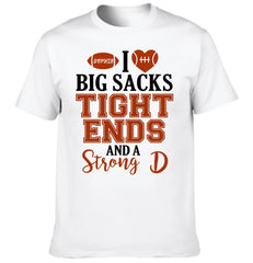 I Big Sacks Tight Ends And A Strong D Customized Clothing - Personalized Name Clothing - Player Gifts - OLESA