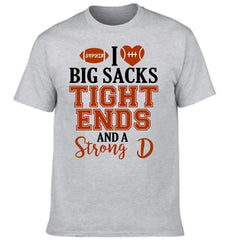 I Big Sacks Tight Ends And A Strong D Customized Clothing - Personalized Name Clothing - Player Gifts - OLESA
