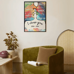 I Choose You To Do Life With - Couple Personalized LGBTQ Custom Vertical Canvas Wall Art & Blanket - OLESA