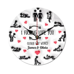 I Love You - Personalized Wall Clock for Couple - Valentine's Day Gift for Your Love - OLESA