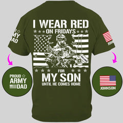 I Wear Red On Friday For Support Our Troops - Personalized Clothes For Military Family - OLESA