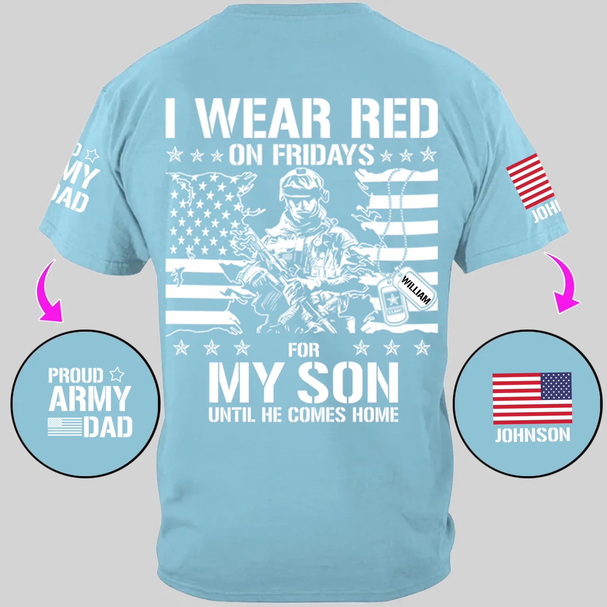 I Wear Red On Friday For Support Our Troops - Personalized Clothes For Military Family - OLESA
