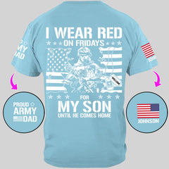 I Wear Red On Friday For Support Our Troops - Personalized Clothes For Military Family - OLESA
