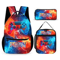 Ice and Fire Game Controller Backpack - Personalized Name - Back - to - school Gifts - OLESA