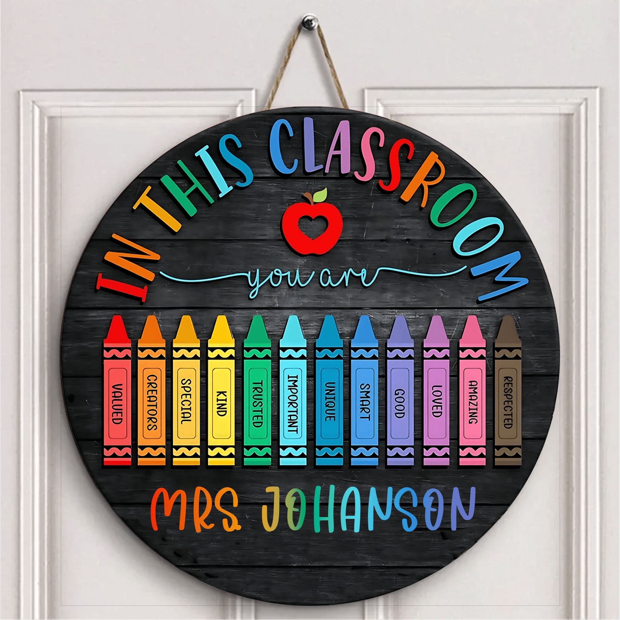 In This Classroom Customized Door Plate - Personalized Name Wooden Sign - OLESA
