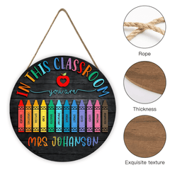In This Classroom Customized Door Plate - Personalized Name Wooden Sign - OLESA