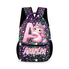 Initials Customized Cute Unicorn Backpack - School Season Gift for Girls Birthday Gift - OLESA