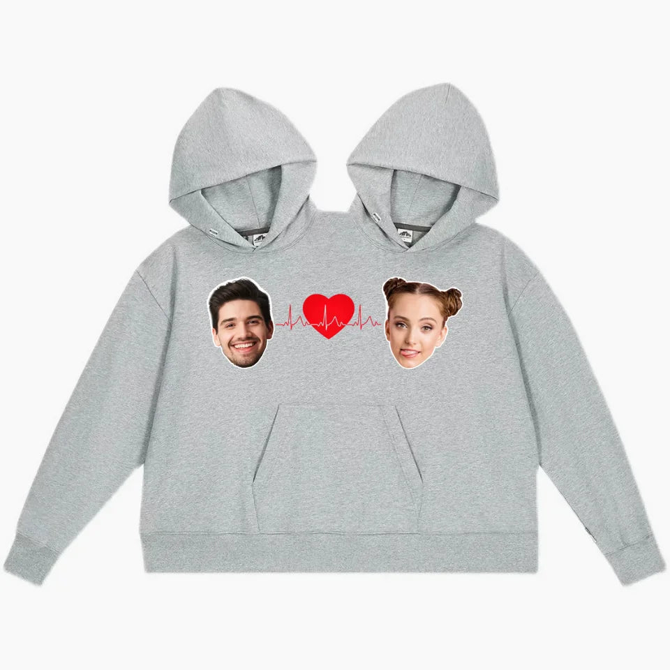 Intimate Funny Couple Hooded Sweatshirt - Personalized Customized Photo One Piece Sweatshirt - Gifts for Loved Ones - OLESA