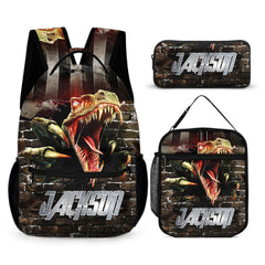 Jurassic Dinosaur Custom Backpack - Personalized Name - Dinosaur Enthusiast Gift - OLESA