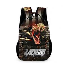 Jurassic Dinosaur Custom Backpack - Personalized Name - Dinosaur Enthusiast Gift - OLESA
