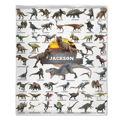 Jurassic Dinosaur Name Customized Blanket - Gift for Boys - OLESA